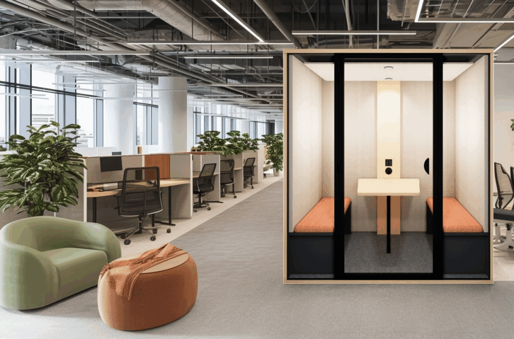 installation cabine acoustique dans open space